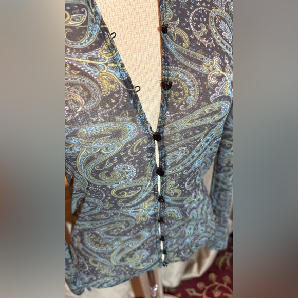 Moda International Paisley Top in Blue and Gold - Picture 4 of 5